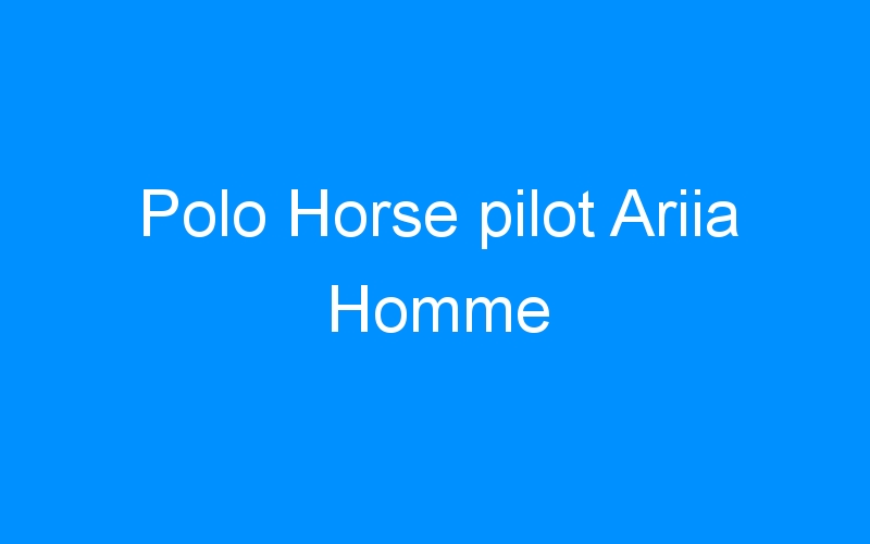 Polo Horse pilot Ariia Homme