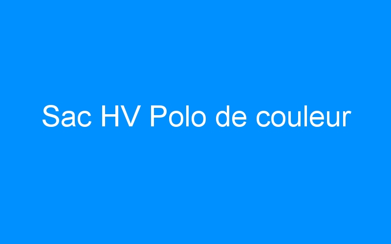 You are currently viewing Sac HV Polo de couleur