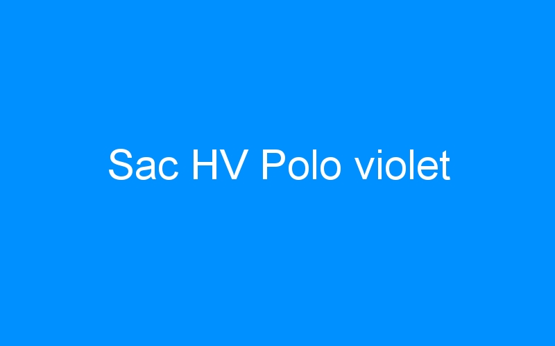 You are currently viewing Sac HV Polo violet
