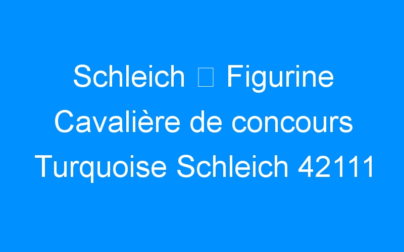 You are currently viewing Schleich ⇒ Figurine Cavalière de concours Turquoise Schleich 42111
