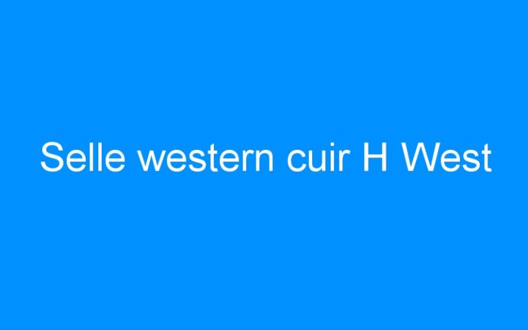 Lire la suite à propos de l’article Selle western cuir H West