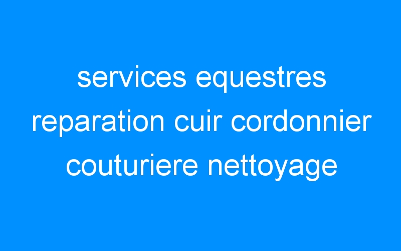 You are currently viewing services equestres reparation cuir cordonnier couturiere nettoyage tapis couvertures sellier bourellier photos equestres
