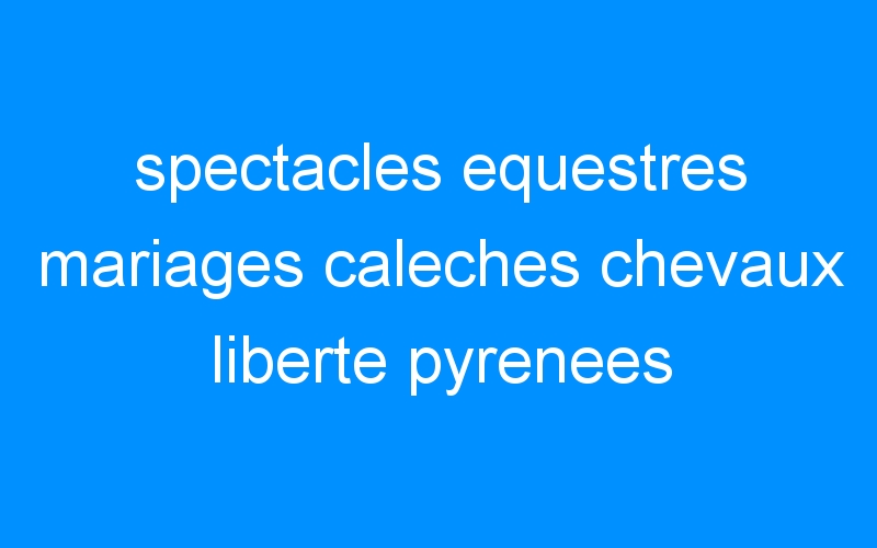 You are currently viewing spectacles equestres mariages caleches chevaux liberte pyrenees orientales