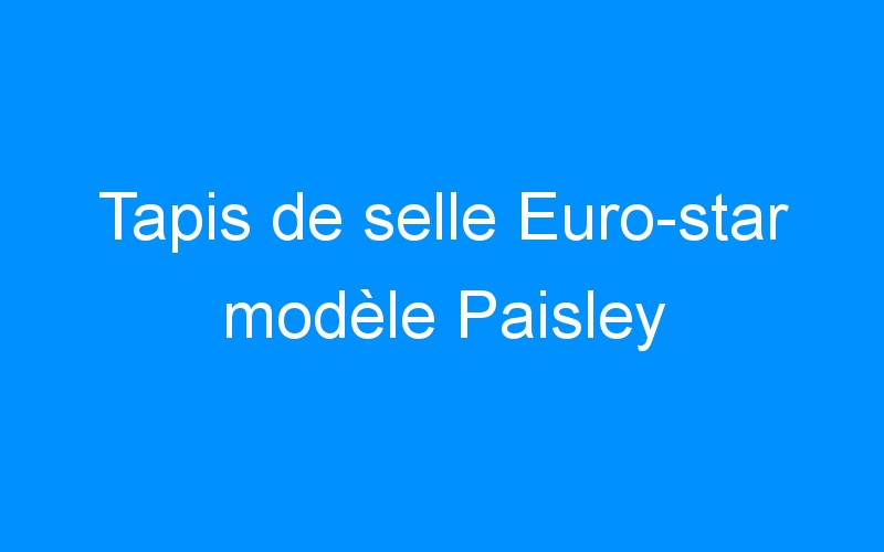 You are currently viewing Tapis de selle Euro-star modèle Paisley