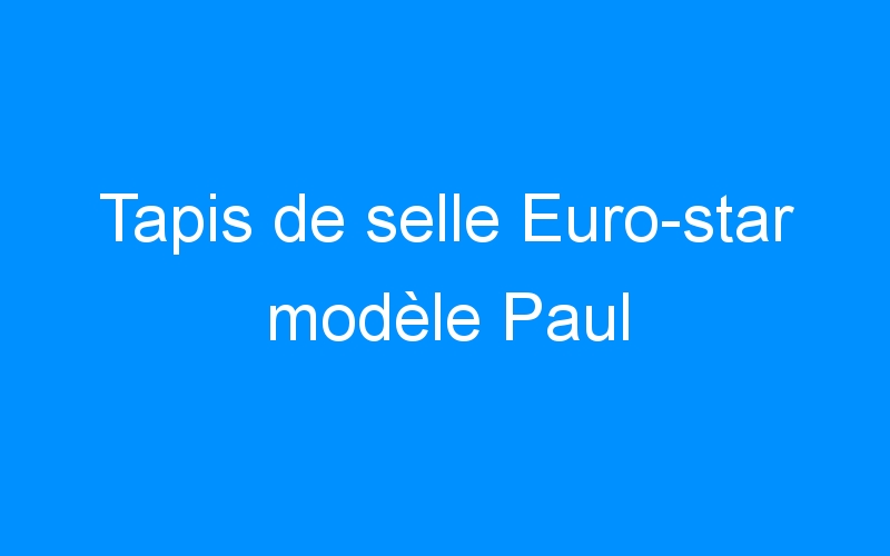 You are currently viewing Tapis de selle Euro-star modèle Paul