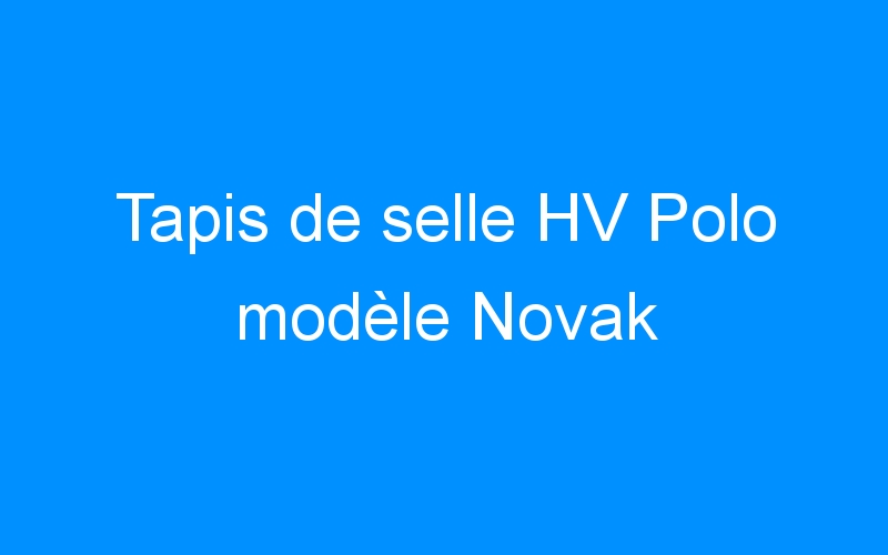 You are currently viewing Tapis de selle HV Polo modèle Novak