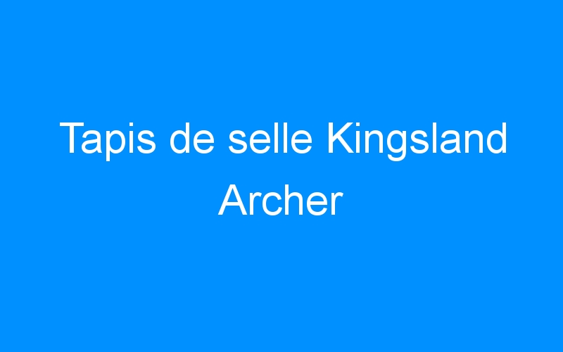 You are currently viewing Tapis de selle Kingsland Archer