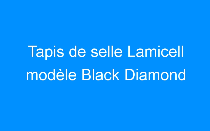 You are currently viewing Tapis de selle Lamicell modèle Black Diamond