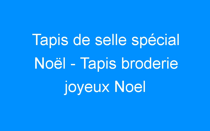You are currently viewing Tapis de selle spécial Noël – Tapis broderie joyeux Noel