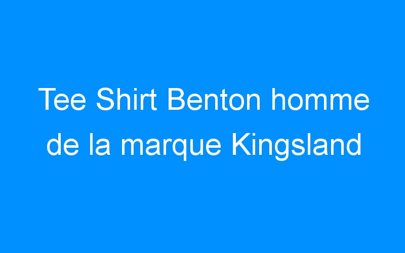 You are currently viewing Tee Shirt Benton homme de la marque Kingsland